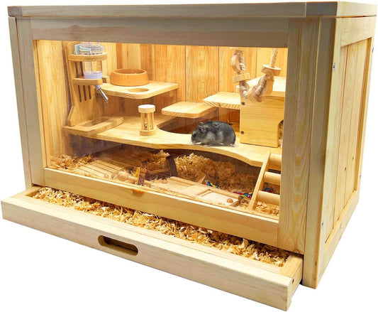 Wooden Small Animal Cage Small Pet Crates-Warm House