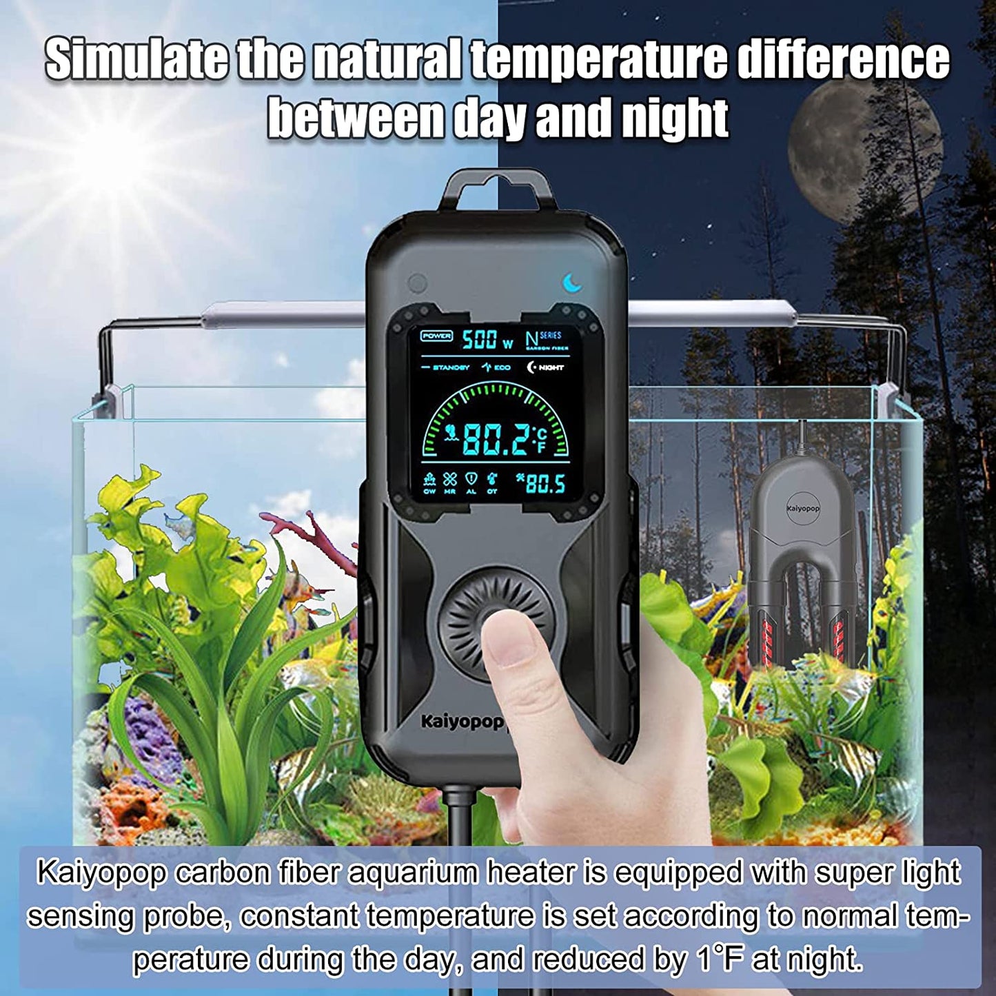 Simulate the natural temperature difference between day and night