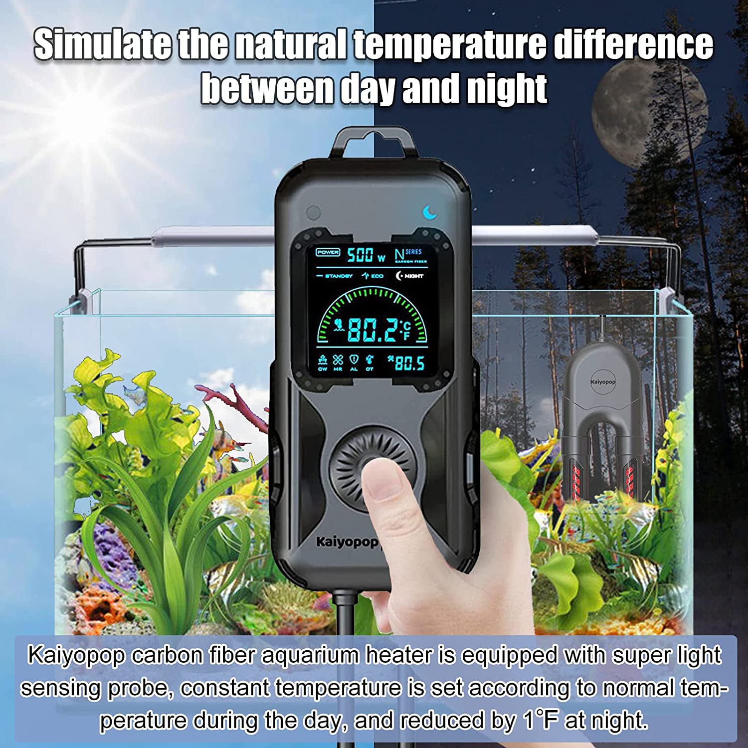 Simulate the natural temperature difference between day and night