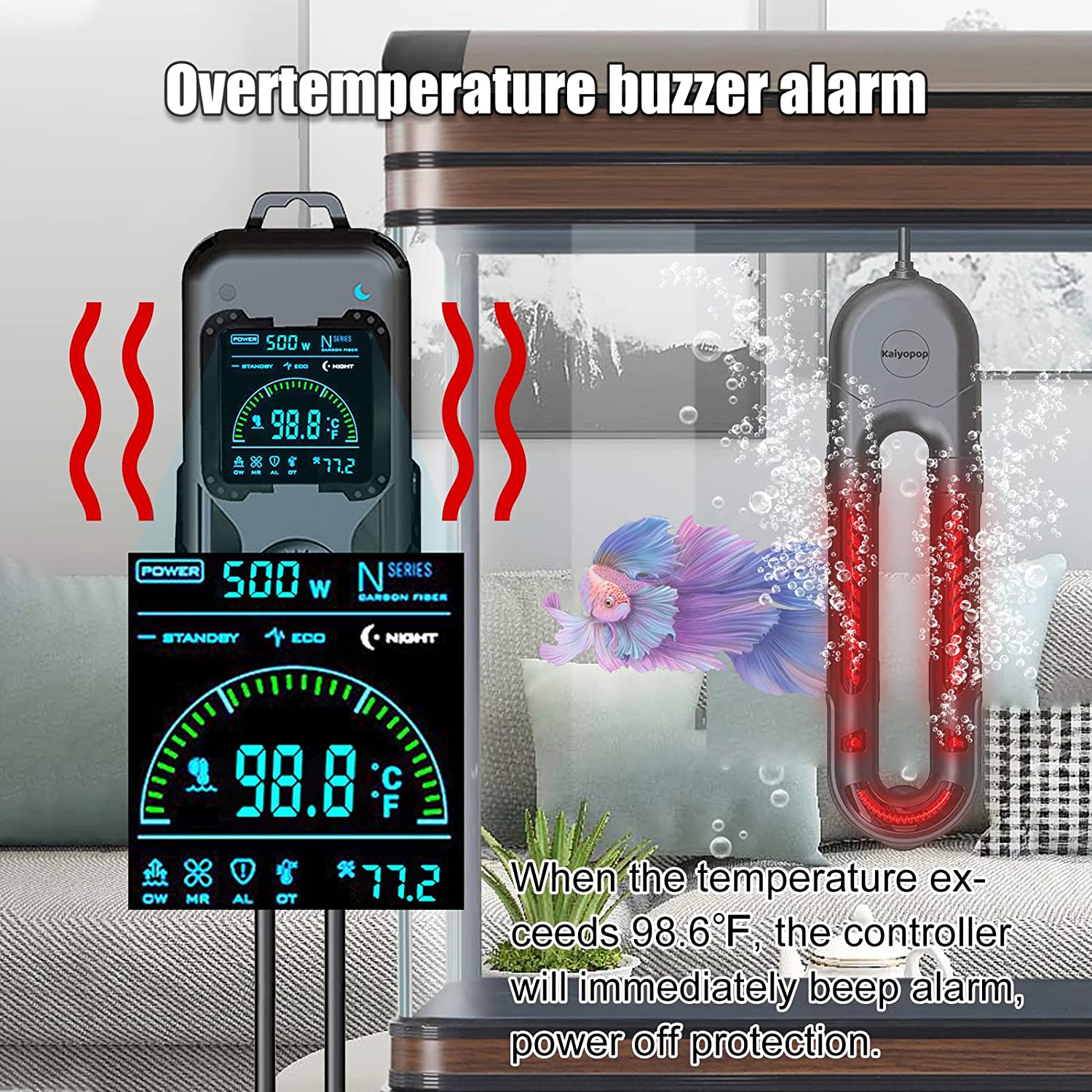 Overtemperature buzzer alarm