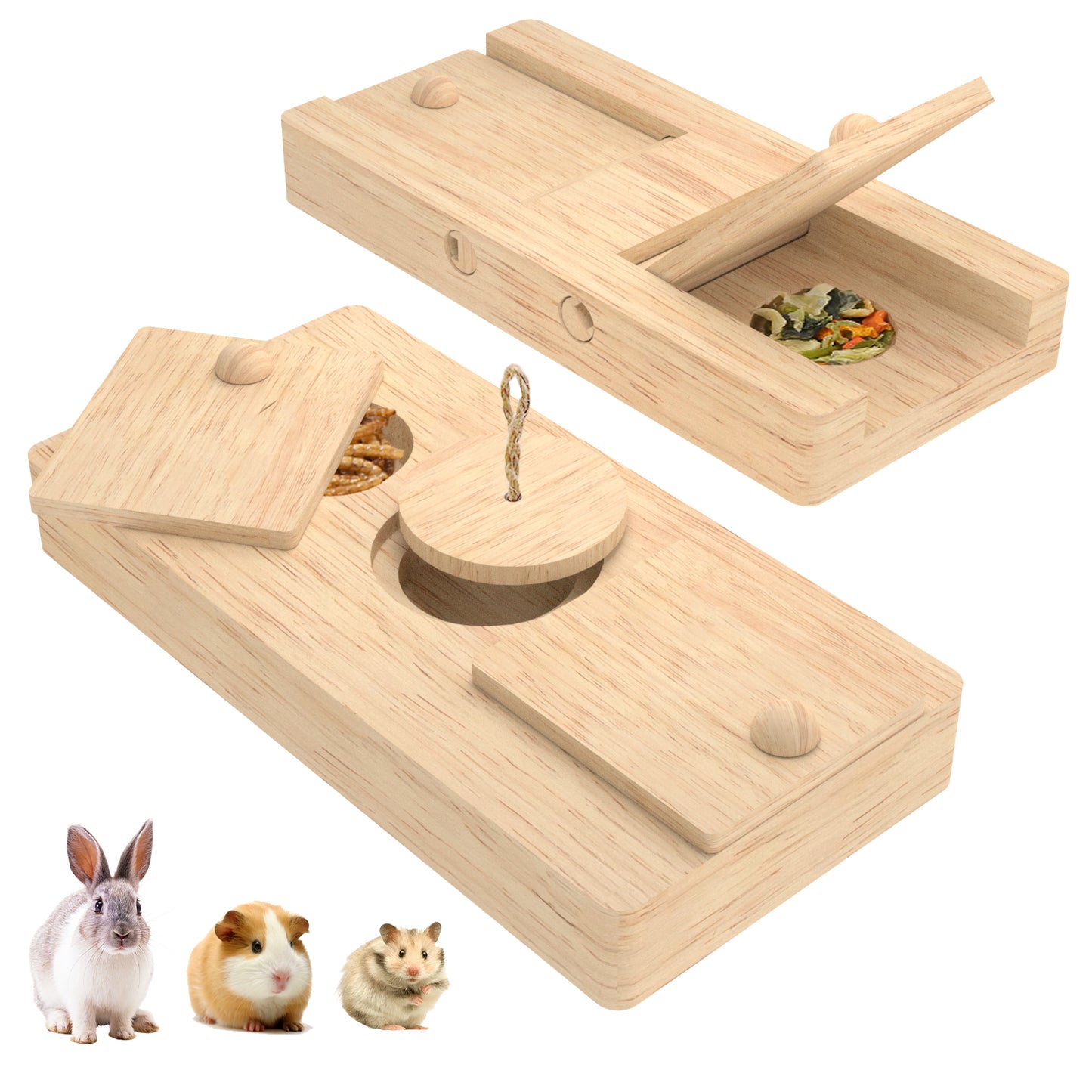 Hamsters Toy Wooden Enrichment Foraging Toy for Small Pet