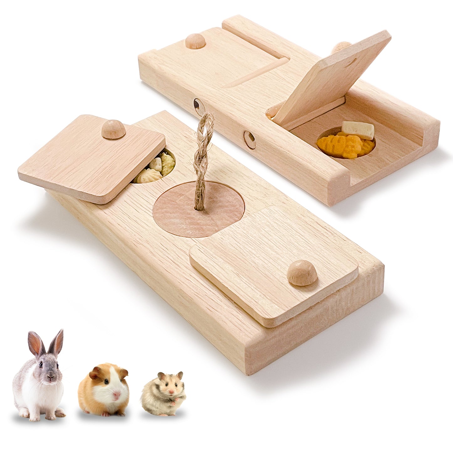 Hamsters Toy Wooden Enrichment Foraging Toy for Small Pet